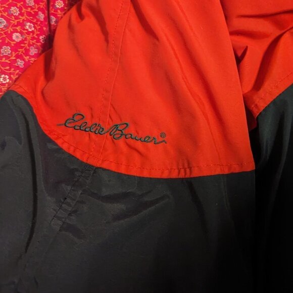 Vintage Eddie Bauer Jacket Goose Down Coat Water Resistant Green Red Blue - Picture 12 of 12